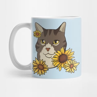 Sweet Cat with Sunflowers Mug